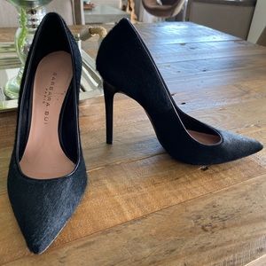 ✨Barbara Bui Black Calf Hair Stiletto Heels Sz 36